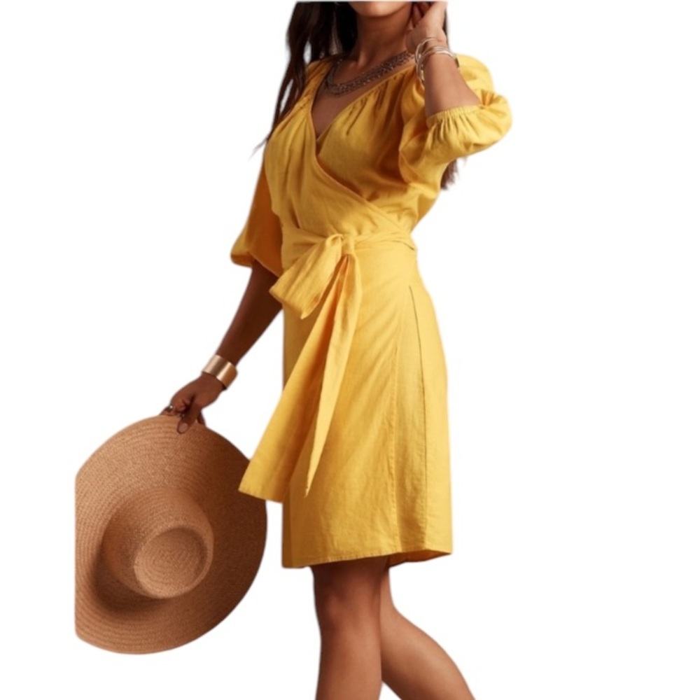 Banana Republic Linen Wrap Dress